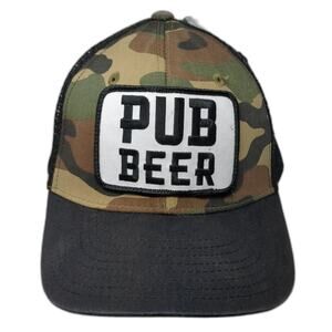 Pub Beer Snapback Trucker Hat Multi One Size Adjustable Embroidered Camo Decky